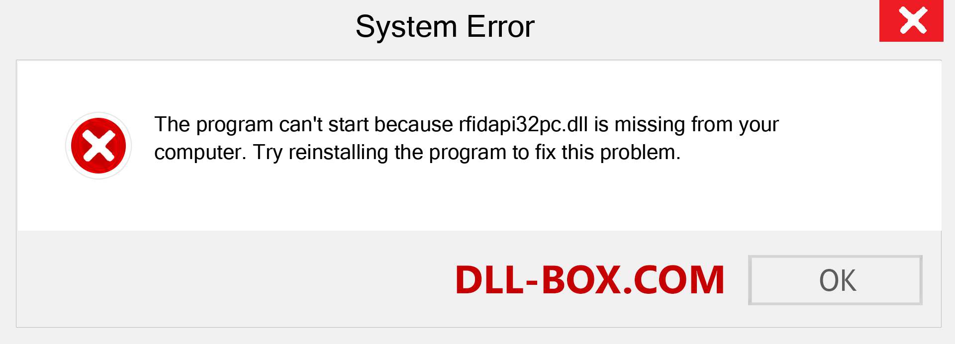  rfidapi32pc.dll file is missing?. Download for Windows 7, 8, 10 - Fix  rfidapi32pc dll Missing Error on Windows, photos, images
