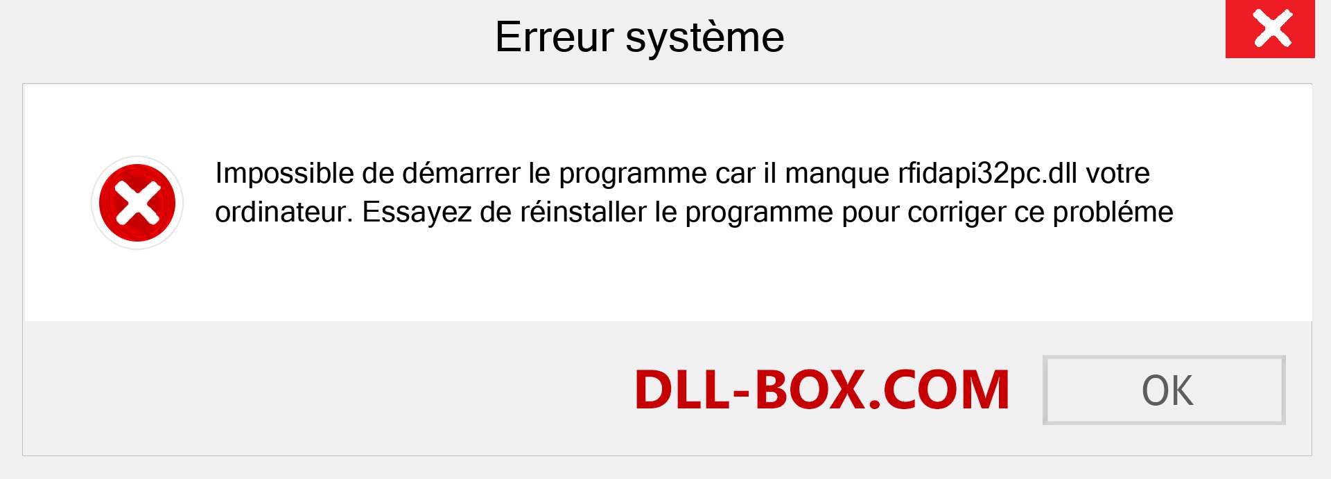 Le fichier rfidapi32pc.dll est manquant ?. Télécharger pour Windows 7, 8, 10 - Correction de l'erreur manquante rfidapi32pc dll sur Windows, photos, images